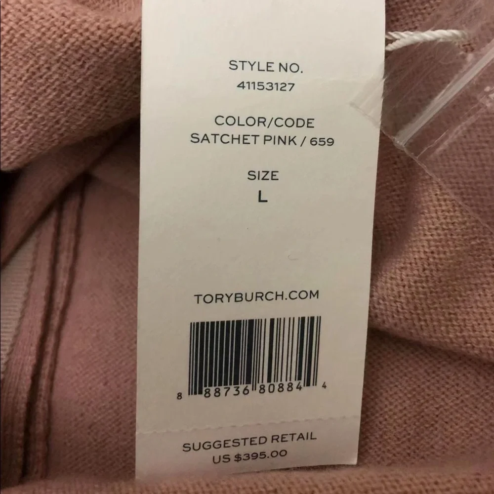 NWT Tory Burch Embellished Wool Pink Cardigan